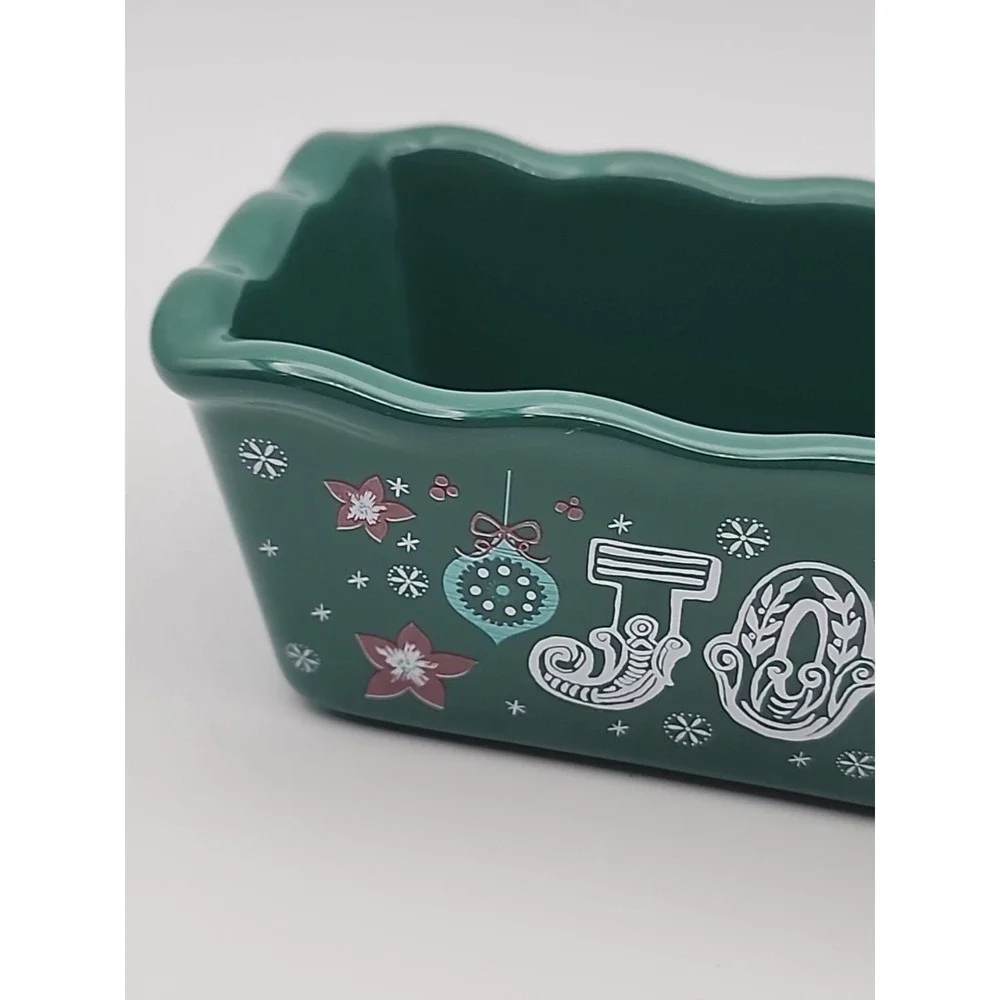 Nantucket Mimi Loaf Holiday Ceramic Pan JOY Christmas Ornament Oven Safe Small